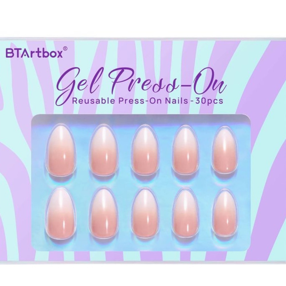 BTArtbox Almond Press-On Nails – Cream Vanilla – 30 Pieces – New & Sealed